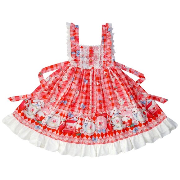 Dresses & Skirts - Strawberry bunny dolly strap dress red